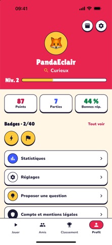 Profil et badges